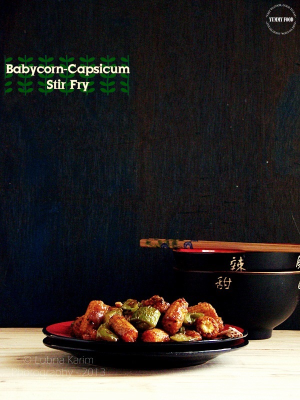 Baby cornCapsicum Stir Fry