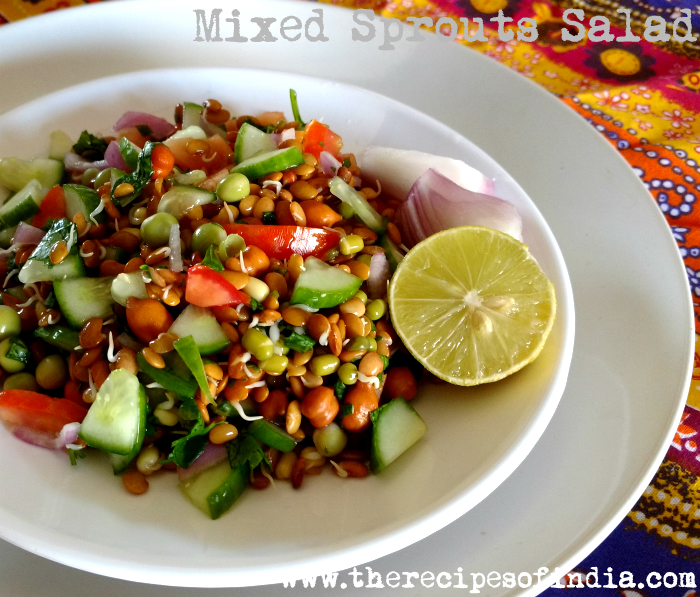 Mixed Sprouts Salad by Razina of 'The Recipes of India'