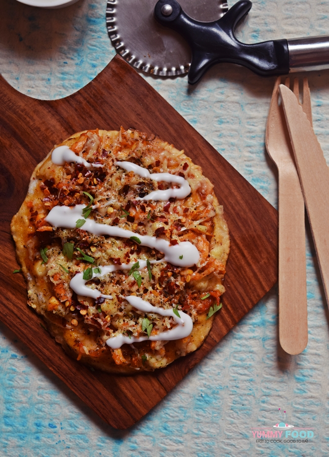 Skillet Chicken Mayo Pita Pizza